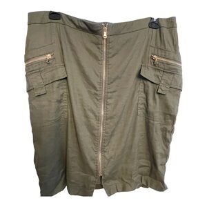 Chico's Black Label Khaki Zip Skirt